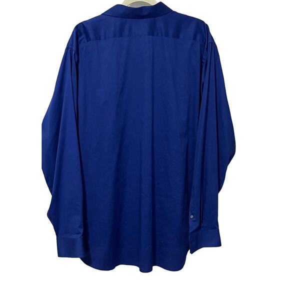 VAN HEUSEN FLEX LONG SLEEVE BUTTON DOWN SHIRT, MENS, 18-1/2 (36/37), ROYAL BLUE - Picture 4 of 12